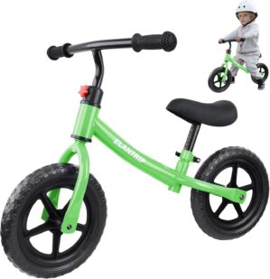 Elantrip Balance Bike, Lightweight Black Toddler Bike for 1-3 Year Old Boys, Birthday Gift Toys for 1-3 Year Old Boys and Girls, No Pedal Bikes for Kids with Adjustable Handlebar and seat