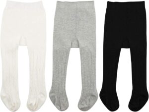 Baby Girls Tights, Seamless Knit Cotton Leggings Pants Infant Toddler Girl Stockings