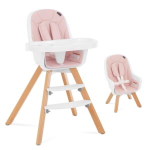 Evolur Zoodle 2 in 1 Convertible Baby High Chair in Pink