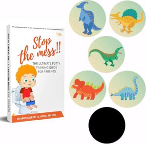 Potty Training Seat Magic Sticker | Dinosaur Potty Training Toilet Color Changing Sticker | 5 Pack Toilet Targets with Free Potty e Book | Use with or Without Potty Chart or Potty Watch