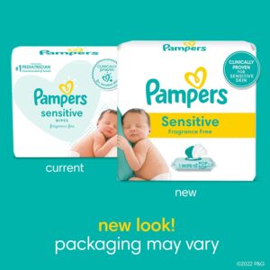 Pampers Sensitive Baby Wipes – 192 Count, Water Based, Hypoallergenic and Unscented (Packaging May Vary) (Pack of 2)