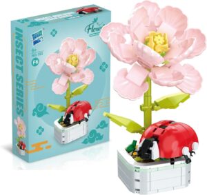 Flower Building Bouquet Set, Flower Building Toys, Building Blocks Flower Brick Toys Creative Project for Home Room Decor Christmas Birthday