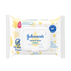 Johnson’s Baby Disposable Hand & Face Cleansing Wipes, Pre-Moistened Wipes Gently Remove 99% of Germs & Dirt from Delicate Skin, Paraben-, Phthalate- & Alcohol-Free, Hypoallergenic, 4 Pack
