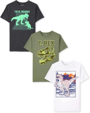 The Children’s Place Boys’ Short Sleeve Graphic T-Shirts, Multipack