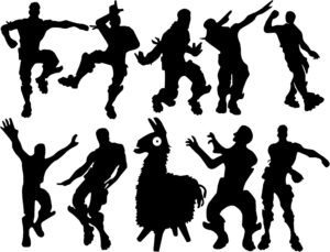 Video Game Wall Decal Wall Sticker Poster Floss Dancing Decal Game Room Decor Peel & Stick Game Decal Baby Bedroom Home Decor Gaming Stickers (34.6″ x 23.6″) (Black)