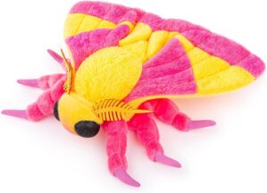 Giant Rosy Maple Moth Plush – Lifelike 26″ Rosy Maple Moth Stuffed Animals, Realistic Soft Pink Big Wings Moth Toys, Simulation Butterfly Plushie Model Toy, Unique Plush Gift Collection for Kids