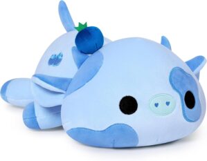 Onsoyours Cute Cow Plushie, Soft Stuffed Blueberry Cow Squishy Plush Animal Toy Pillow for Kids (Blueberry Cow, 12″)