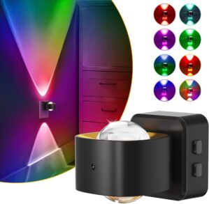 L LOHAS LED Night Light Projector, Color Changing Night Light Plug into Wall, Dusk to Dawn Sensor, Rotating Nightlight for Kids, RGB Ambient Lighting for Bathroom, Gaming Room, Decor, Gifts,1 Pack