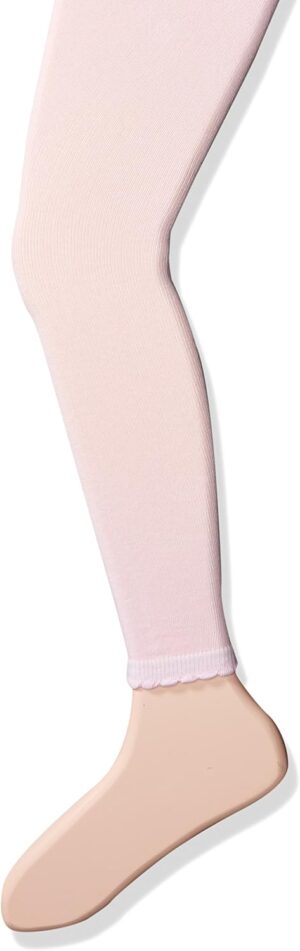 Jefferies Socks Girls’ Cotton Footless Tights with Scalloped Edge