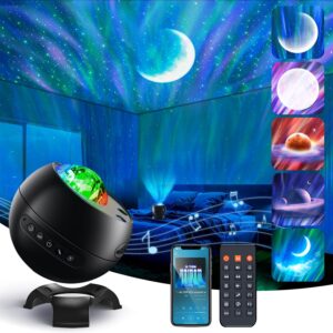 Galaxy Projector for Bedroom, 21Colors Northern Lights Projector, 15White Noise&Bluetooth Star Projector Galaxy Lights, Remote Ceiling Projector,Aurora Light Projector Room Decor,Gifts for Kids,Adults