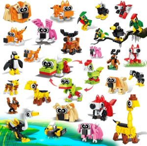 30 Pack Party Favors for Easter Gift, 750 PCS Animals Building Block Toy for Goodie Bag Stuffers, Classroom Student Prizes Children’s Day Birthday for Kids Boys Girls Ages 6-12+