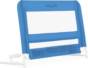 Dream On Me Lightweight Mesh Security Adjustable Bed Rail for Toddler, Breathable Mesh Fabric, Suitable for All Types Of Beds, Reinforced Anchor System Bed Guard Rail, Blue