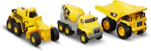 CAT Construction Toys Construction Die Cast Metal 3 Pack Vehicles – Dump Truck/Cement Mixer/Grader for Ages 3+