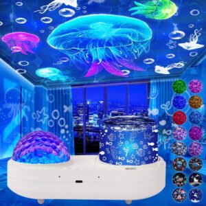 Ocean Wave & Light Projector – 10 Colors, 6 Film Sets, Timer & 360 Rotation for Kids & Girls, Room Decor