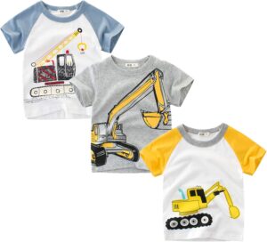 Toddler Boys Summer T-Shirts Short Sleeve Top 3 Packs Size 2-7T
