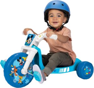 MICKEY MOUSE Ride-On 10″ Fly Wheels Junior Cruiser Tricycle with Sounds – Toddler Bike Trike, Ages 2-4