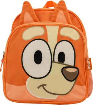 Bluey Bingo Backpack for Girls & Boys for Kindergarten & Elementary School, 12 Inch, Plush with 3D Ears & Appliques, Adjustable Straps & Padded Back, Lightweight Travel Bag for Kids