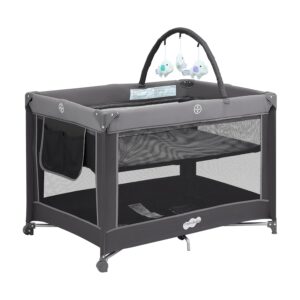 Pamo Babe Portable Playpen Foldable Playard Portable Crib for Baby and Toddlers