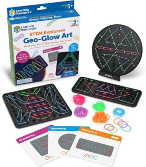 Learning Resources STEM Explorers Geo-Glow Art Kit – STEM Toys for Kids, Glow in The Dark Toys, STEM Classroom Must Haves, Gift for Kids Ages 5+