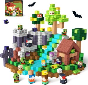 GobiDex 100PCS Magnetic Blocks Game-Based Kid Building Toys for Boys Girls 3+, Build MagWonder World with Zomblock Magnets Cubes, Upgraded STEM Game Sensory Gift for Easter Birthday