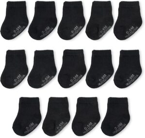 Fruit of the Loom Baby 14-Pack Grow & Fit Flex Zones Cotton Stretch Socks – Unisex, Girls, Boys