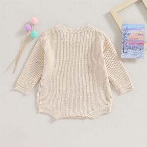 woshilaocai Baby Boy Girl Sweater Oversized Long Sleeve Romper Warm Crewneck Bodysuit Knitted Winter Clothes