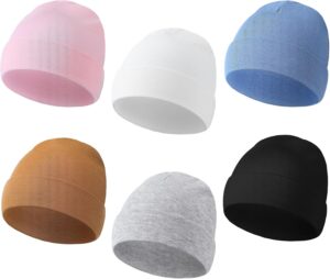 Newcotte 6 Pcs Preemie Baby Hats Cotton Preemie Caps Warm Newborn Beanie Premature Hat for Nicu Premature Boy Girl