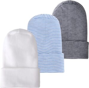 Newborn Baby Girl Hats with Bow No Scratch Cotton Toddler Infant Beanie Caps Soft Newborn Hospital Hat for Boys Girls