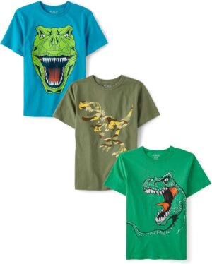 The Children’s Place Boys’ Short Sleeve Graphic T-Shirts, Multipack