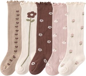 CHUNG Toddler Baby Girls Knee Hight Stocking Cotton Socks 0-7Years Solid Color Bowknot Thin Spring Summer