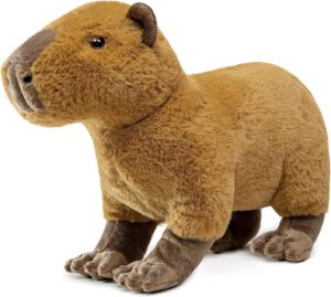 Capybara Plush Toy – Lifelike Rodent 13” Capybara Stuffed Animals, Soft Wild Animals Crawling Capybara Unique Plushie Toys Model Dolls Collection for Kids