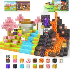 Magnetic Blocks – Build Mine Magnet World Magic Portal Set, Magnetic Tiles Building Blocks Toddler Toys STEM Sensory Outdoor Toys for 3+ Year Old Boys & Girls, Creative Kids Games Kids Toys 84PCS