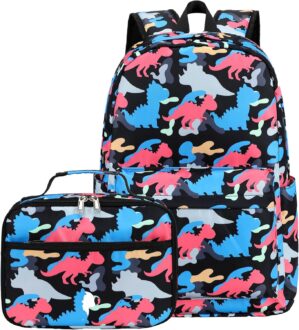 LEDAOU Kids School Backpack with Lunch Box for Boys Girls Kindergarten BookBag School Bag Preschool Toddler Backpack