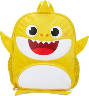 AI ACCESSORY INNOVATIONS Baby Shark 12″ Backpack for Girls & Boys, Plush with 3D Fins & Appliques, Adjustable Straps & Padded Back, Lightweight Travel Bag for Kids