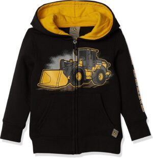 John Deere Tractor Infant Toddler Boy Zip Front Fleece Hoody Sweatshirt
