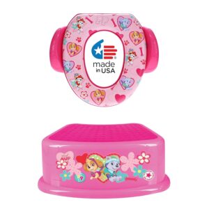 Nickelodeon PAW Patrol “Skye & Everest” Essential Kid’s Toilet Training Combo Kit – Contour Step Stool & Soft Potty Seat, Pink, 2 Piece