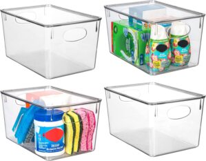 ClearSpace Plastic Storage Bins With lids – Perfect Pantry Organization and Storage – Fridge Organizer, Pantry Storage Containers and Storage Bins, Cabinet Organizers – 4 Pack