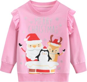 Little Hand Toddler Girls Sweatshirts Crewneck Hoodies Long Sleeve Collage T Shirts Kids Pullover Tops