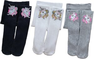 3Pcs Baby Girl Tights,Toddler Tights With Cute Glitter Pattern,Leggings Stockings Cotton Pantyhose 2-12 Years