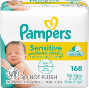 Pampers Baby Wipes Sensitive 3X Pop-Top Packs, 168 Count