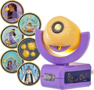 Projectables Disney Wish LED Night Light Plug-in Dusk-to-Dawn Projector Ideal for Kids Girls Boys Nursery Playroom Bathroom Bedroom 80089