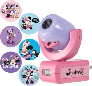 Disney Projectables Disney Minnie Mouse LED Kids Night Light, Projector, Dusk to Dawn, Plug-in ,Mickey Mouse, for Kids, Girls Bedroom, Playroom, Gaming Room, Nursery, 57958