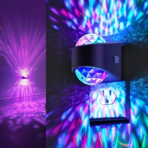 Night Light Plug into Wall, Color Changing Night Light for Kids, 9-Color RGB LED Galaxy Star Night Lights Projector with Dusk to Dawn Sensor for Bathroom, Home Gaming Room Decor Gifts