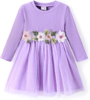 PATPAT Girl’s Tulle Dress Tutu Party Birthday Poster Formal Fancy Flower Princess Dresses