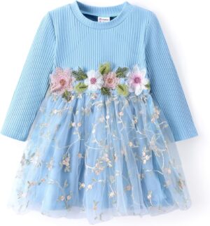 PATPAT Girl’s Tulle Dress Tutu Party Birthday Poster Formal Fancy Flower Princess Dresses