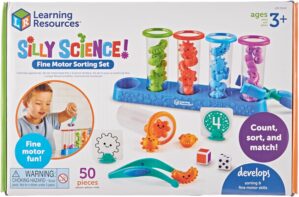 Learning Resources Silly Science Fine Motor Sorting Set, STEM Toys for Kids, Educational Toy, Preschool Fine Motor Skills, PreK Manipulatives, 55 Pieces, Age 3+