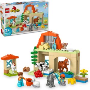 LEGO DUPLO Town Caring for Animals at The Farm Building Toys Playset – Learning, Educational Toys for Toddlers & Preschool, Ages 2+ – Building Blocks for Pretend Play Set W/Animal Figures – 10416