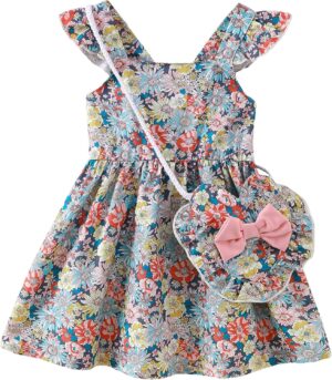 Mioglrie Baby Girl Clothes Newborn Dress Summer Toddler Girls’ Clothing Casual Sundress with Cute Bag Infant Outfits