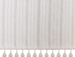 Crane Baby Boho Crib Skirt, 100% Cotton Wrap Around Baby Crib Skirting with Tassels, Natural White, Fits Standard Cribs, 28” x 52” x 16”, Neutral Crib Skirt