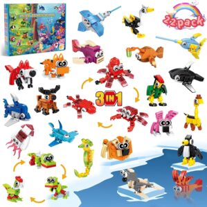 Party Favors for Boys Girls Ages 6 8 10 12, 22 Pack Animals Building Block Toy Stocking Stuffers Classroom Prizes Goodie Bags Building Set, Valentines Day Easter Christmas Birthday Gifts for Kids